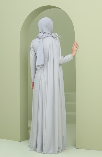 Grau Hijab-Abendkleider 3050-04