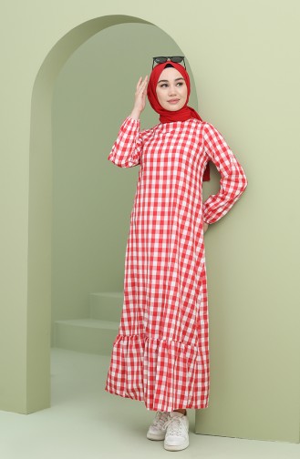 Red Hijab Dress 5011-01