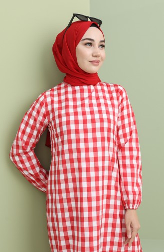 Red Hijab Dress 5011-01