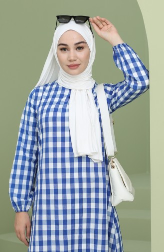 Blau Hijab Kleider 5011-05