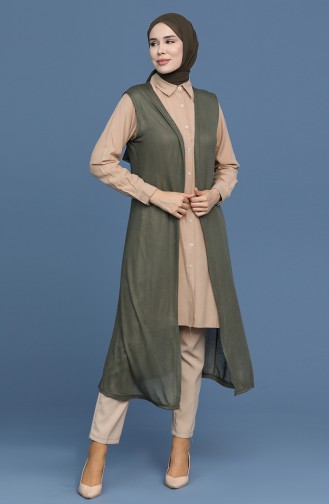 Khaki Waistcoats 8260A-03