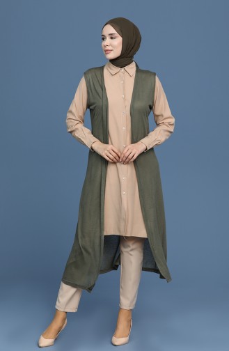 Khaki Waistcoats 8260A-03