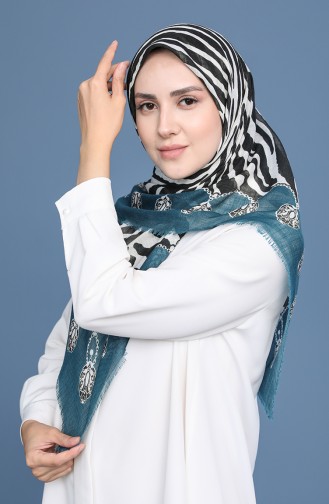 وشاح أزرق زيتي 11412-04