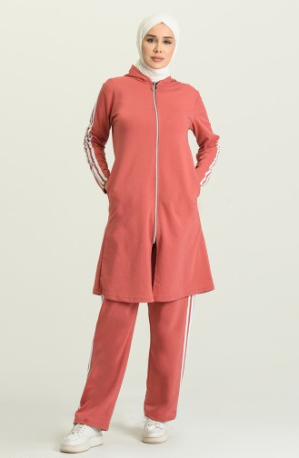 Zippered Tracksuit Set 1018-05 Powder 1018-05