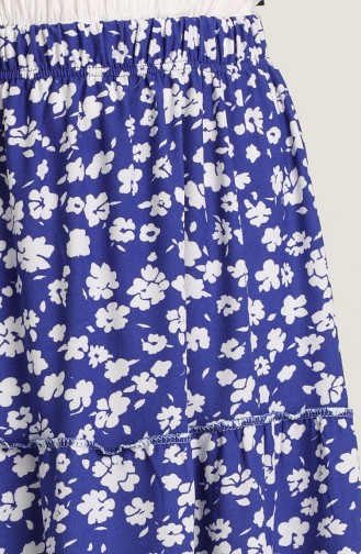 Beli Lastikli Desenli Etek 8374-02 Saks