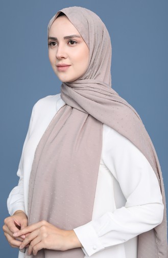 Ponponlu Şifon Şal 11424-20 Taş