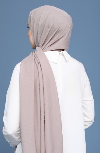 Ponponlu Şifon Şal 11424-20 Taş