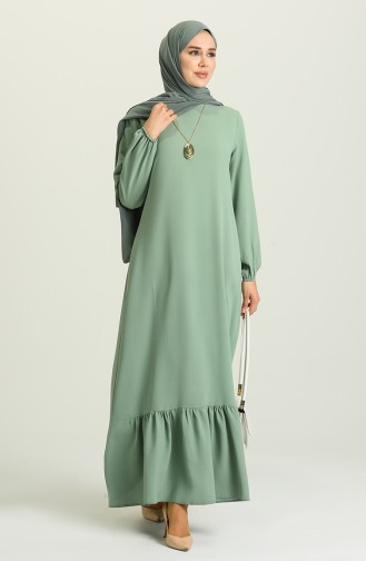 Green Almond Hijab Dress 5019-01