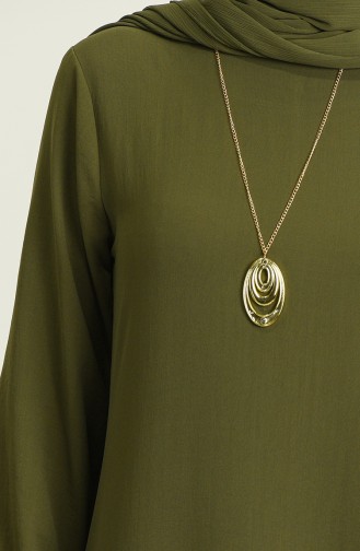 Khaki Hijab Dress 5019-05