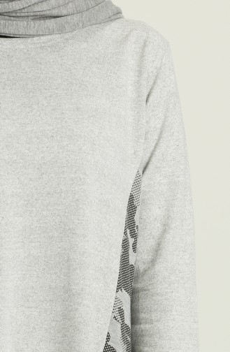 Gray Hijab Dress 1662-03