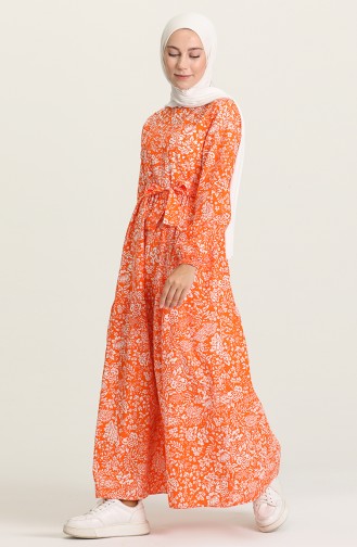Orange Hijab Dress 4350-03