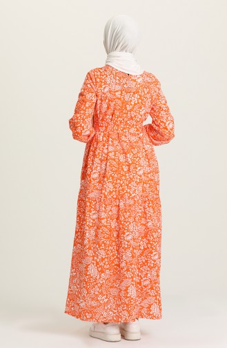 Orange Hijab Dress 4350-03