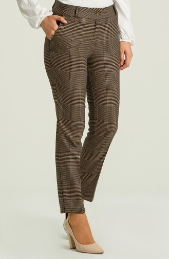 Ekose Klasik Pantolon 5005PNT-01 Siyah Kahverengi