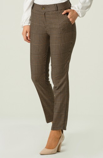 Ekose Klasik Pantolon 5005PNT-01 Siyah Kahverengi