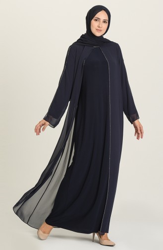 Habillé Hijab Bleu Marine 6342-01