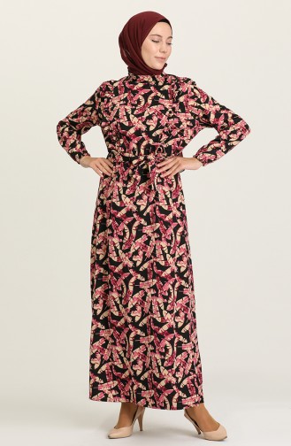 Fuchsia Hijab Dress 8030-03