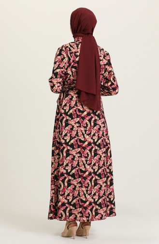 Fuchsia Hijab Dress 8030-03