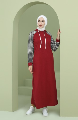 Robe Hijab Bordeaux 50108P-02