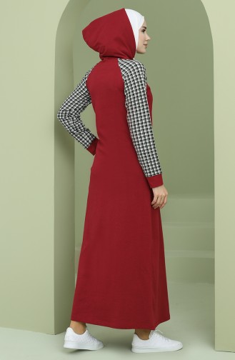 Claret red İslamitische Jurk 50108-02