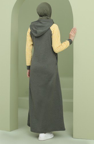 Khaki Hijab Dress 50108-03