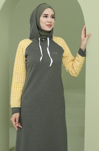 Kapüşonlu Garnili Spor Elbise 50108-03 Haki
