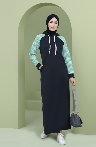 Navy Blue İslamitische Jurk 50108-05