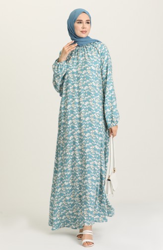 Light Blue Hijab Dress 3296B-02