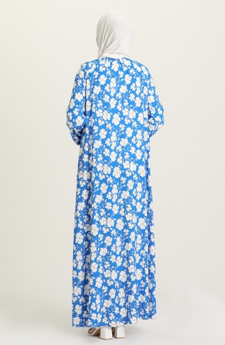 Saks-Blau Hijab Kleider 3296B-04