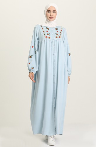Eisblau Hijab Kleider 21Y8402A-02