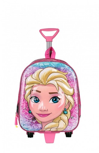 Zigga 00027 Pembe Kraliçe Elsa Kız Çocuk Çekçekli Anaokulu Sırt Çantası