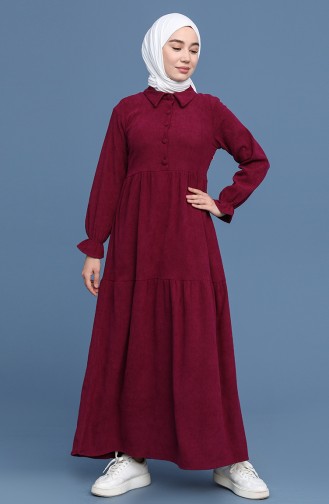 Plum Hijab Dress 22K8437-01