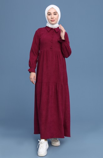 Plum Hijab Dress 22K8437-01