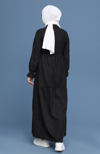 Schwarz Hijab Kleider 22K8437-03