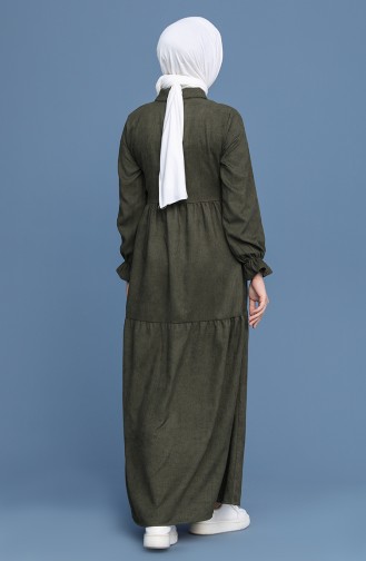 Khaki Hijab Dress 22K8437-05