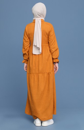 Mustard Hijab Dress 22K8437-06