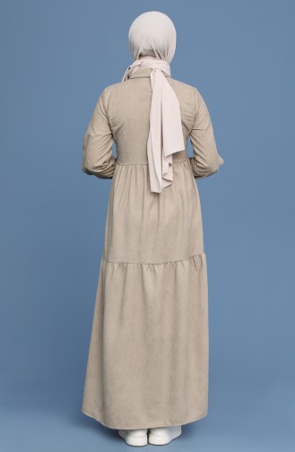 Ecru Hijab Dress 22K8437-07