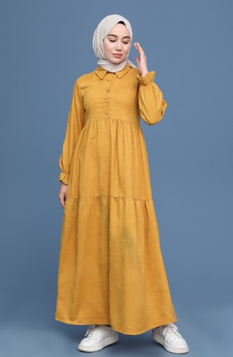 Yellow Hijab Dress 22K8437-09