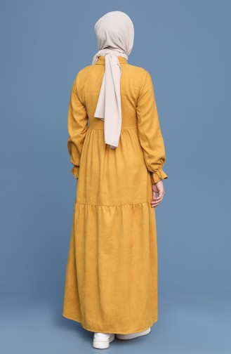 Yellow Hijab Dress 22K8437-09