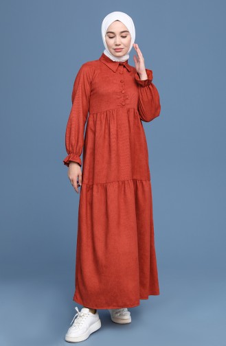 Robe Hijab Couleur bronze 22K8437-11