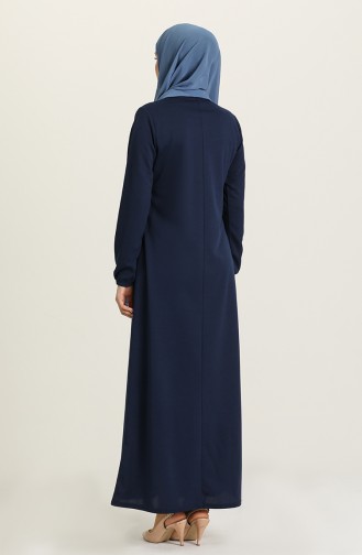 Dunkelblau Hijab Kleider 8989-04