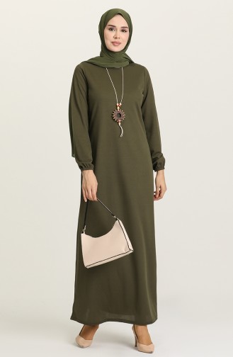 Khaki Hijab Kleider 8989-05