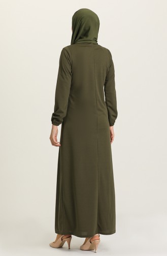 Khaki Hijab Dress 8989-05