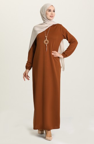 Tan Hijab Dress 8989-06