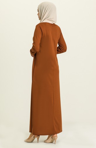 Tan Hijab Dress 8989-06