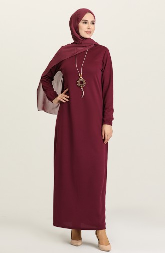 Plum Hijab Dress 8989-07