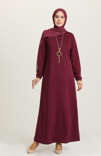 Plum Hijab Dress 8989-07