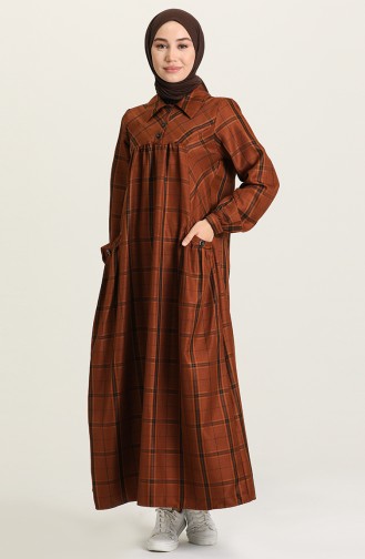 Brown Hijab Dress 22K8450-01