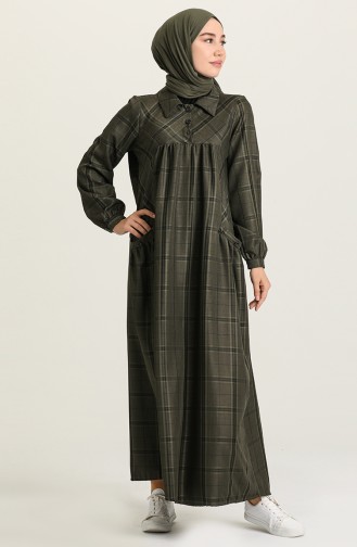 Khaki Hijab Dress 22K8450-02