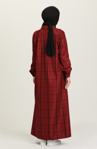 Claret Red Hijab Dress 22K8450-04