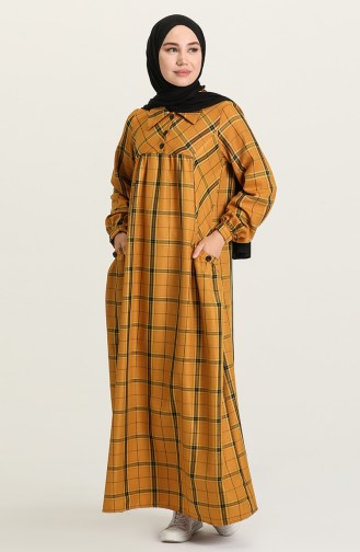 Senf Hijab Kleider 22K8450-06